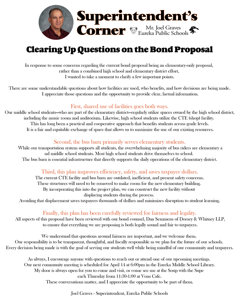 superintendent corner