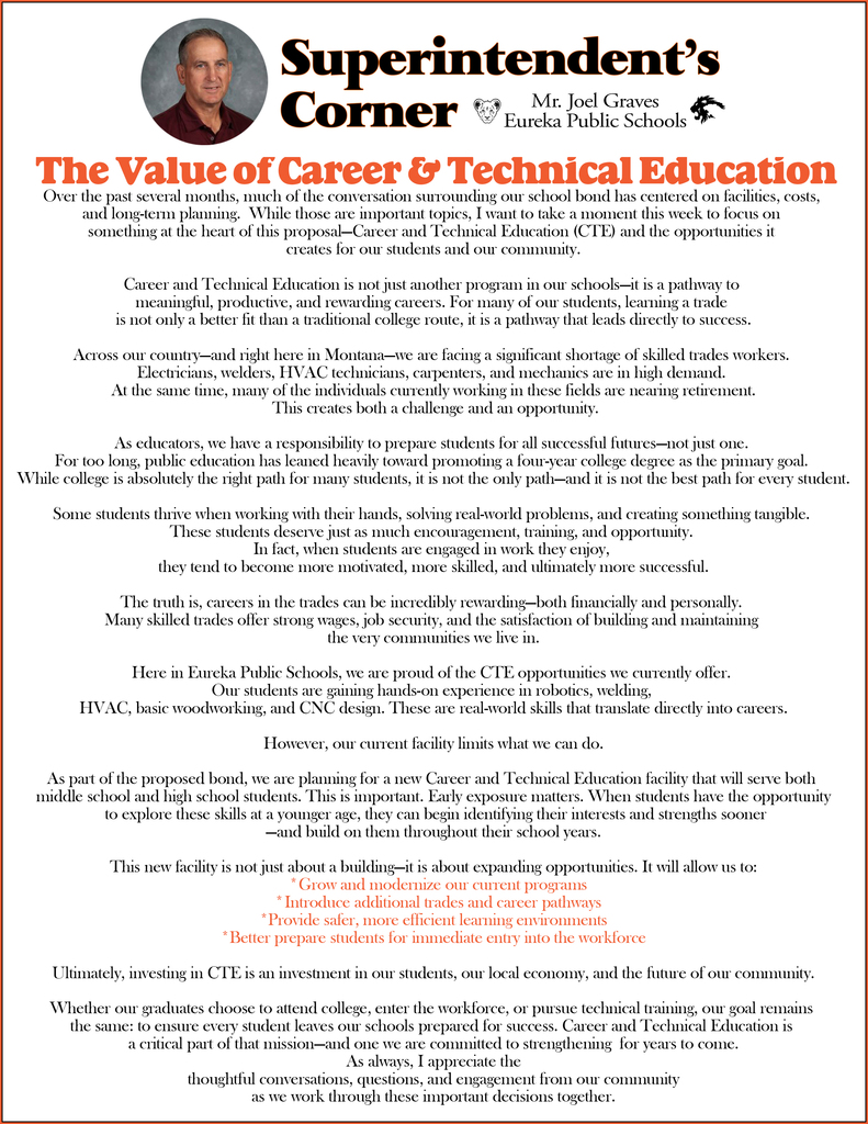 superintendent corner