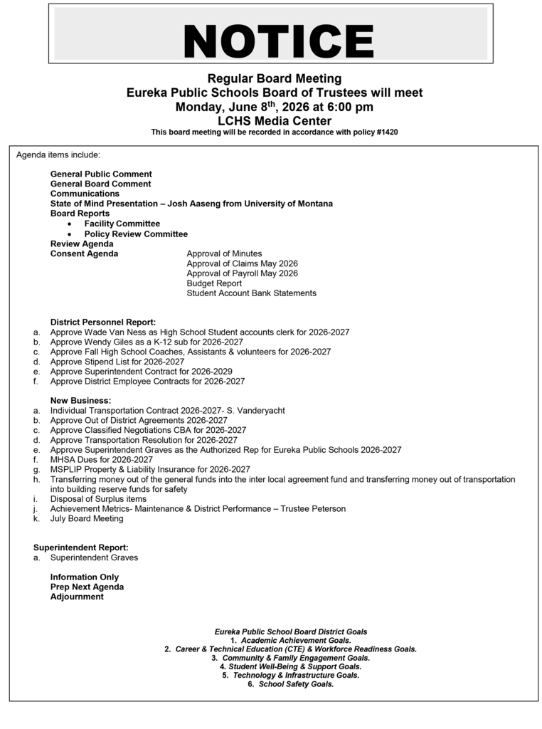 school board notice