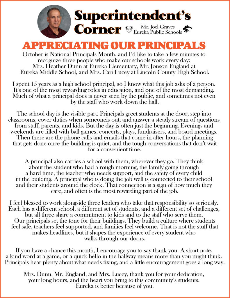 superintendent corner
