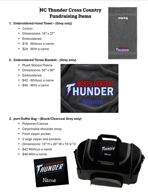 NC Thunder XC Fundraiser 2