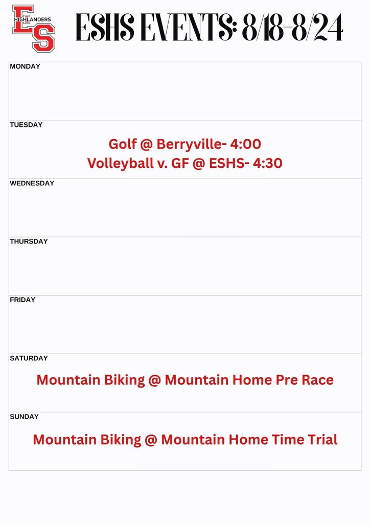 athletic schedule