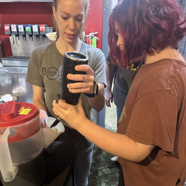 students in coffee bar