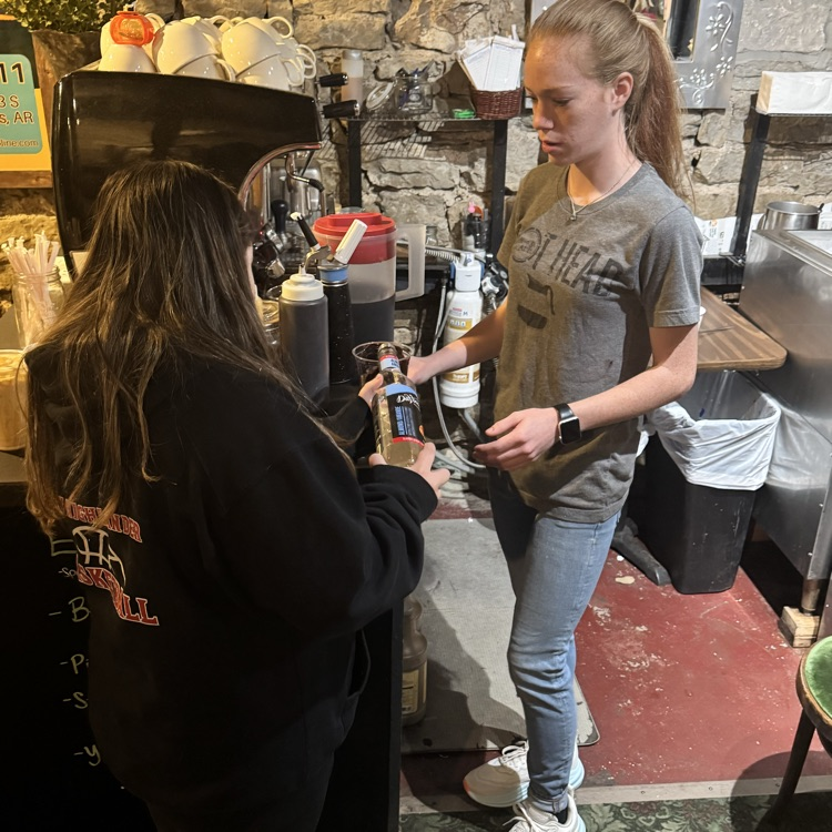 students in coffee bar