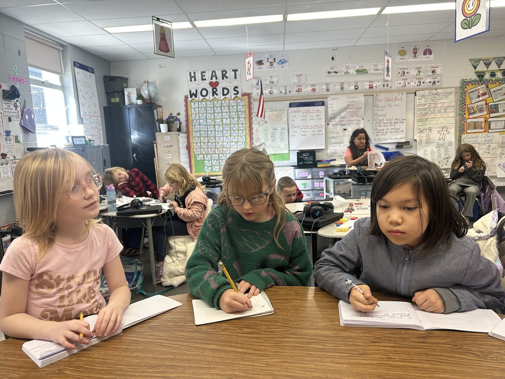 students doing snowflake lesson
