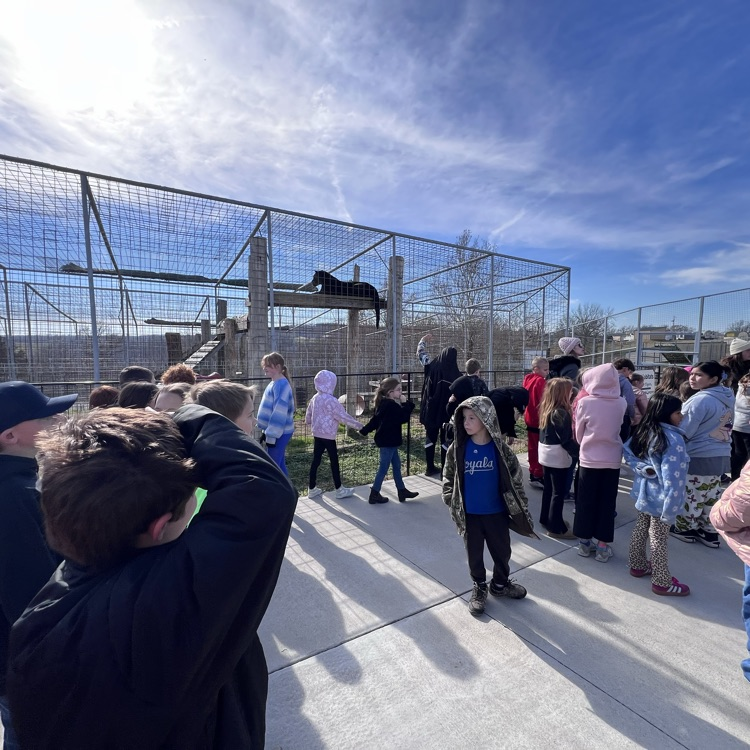 students visiting animal refuge