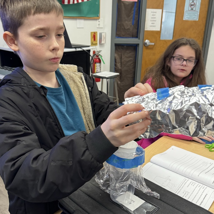 student completing an activity 