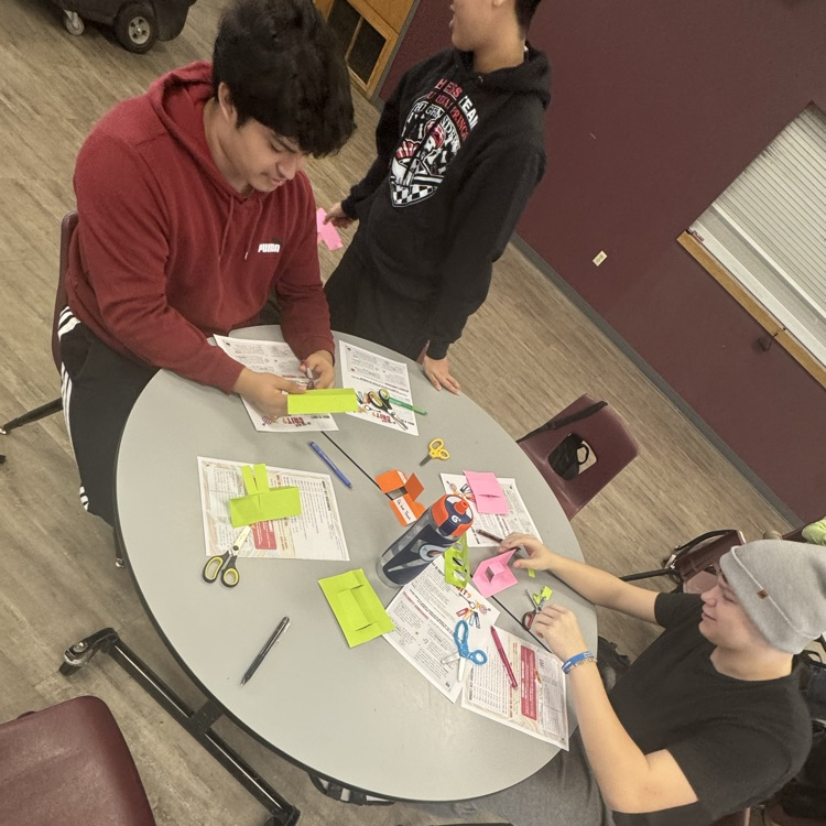 student completing an activity 