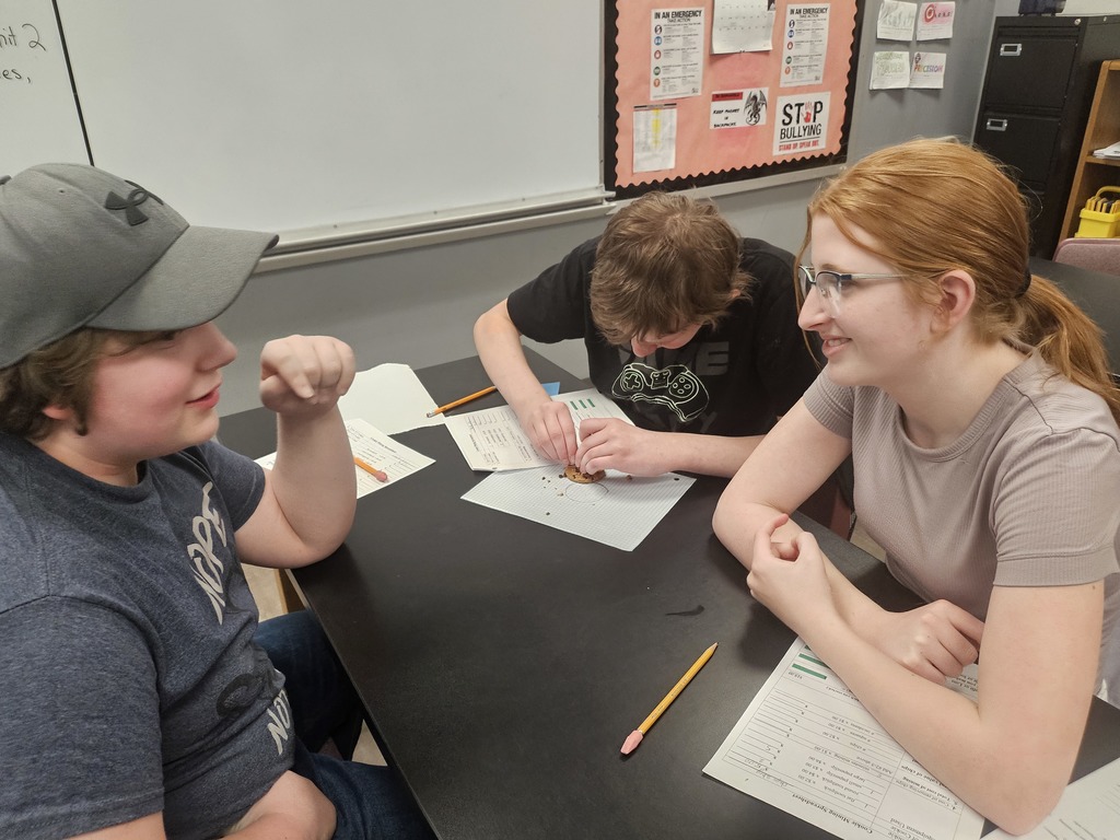 student doing science project