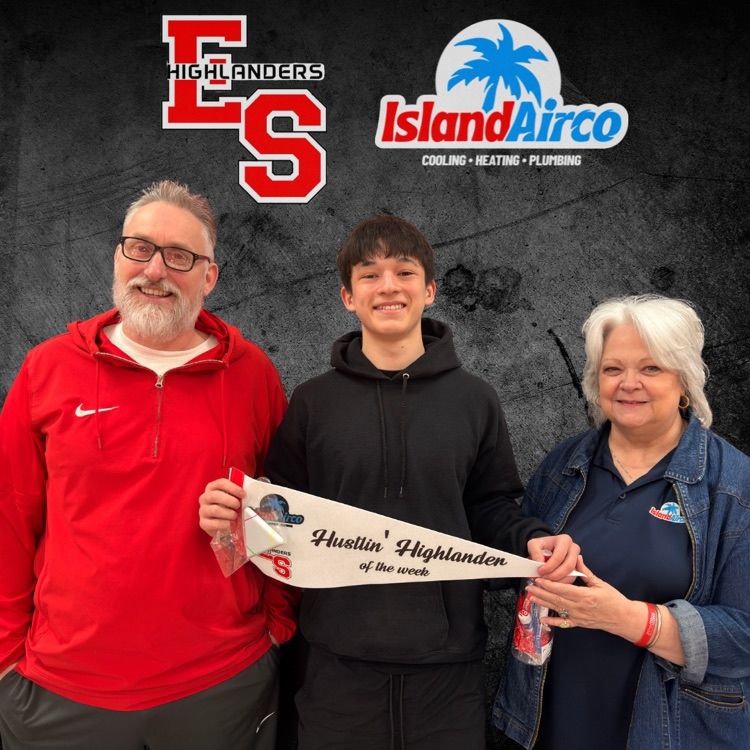 student with pennant