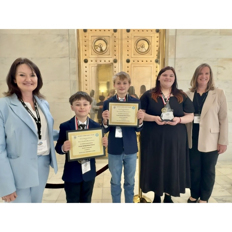 students receiving awards at the state capitol