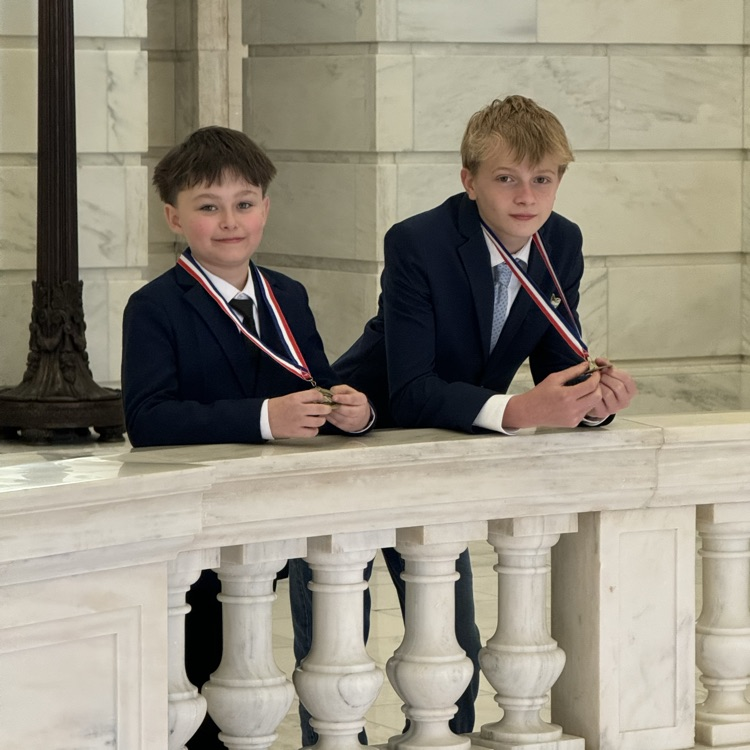 students receiving awards at the state capitol