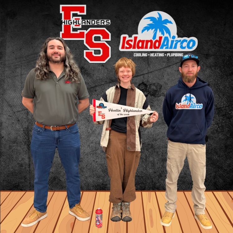 student with pennant