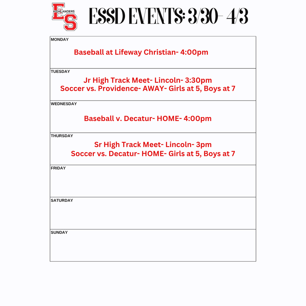 sports schedule for the week