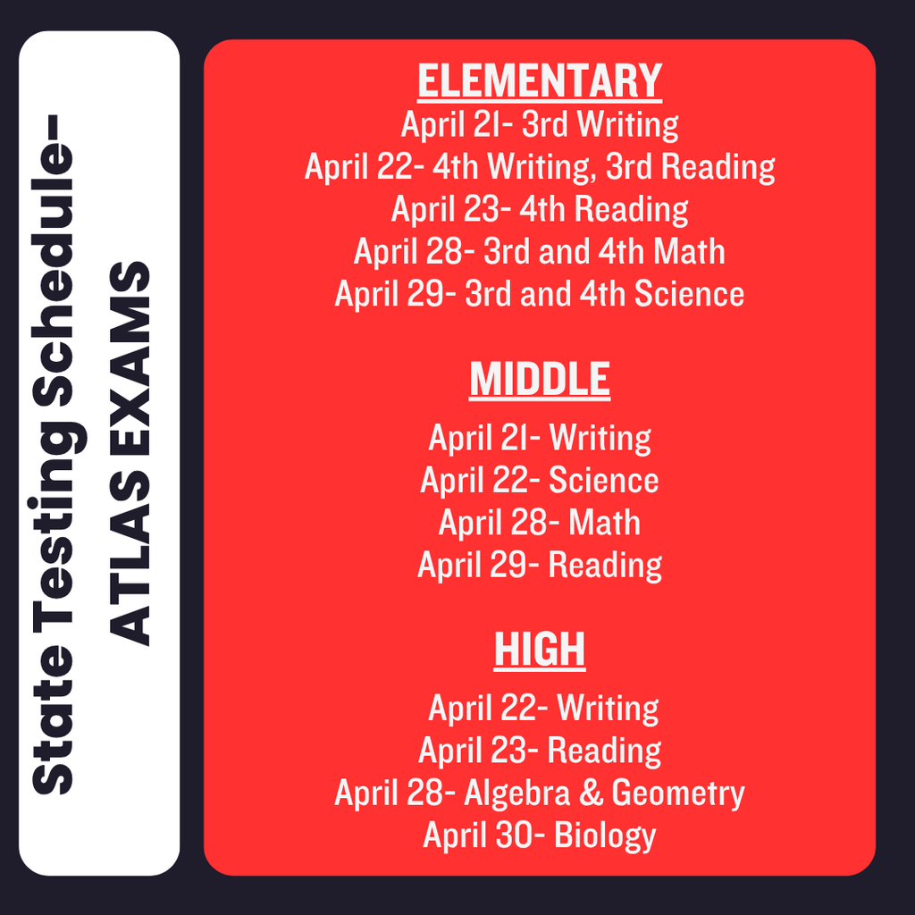 state testing dates