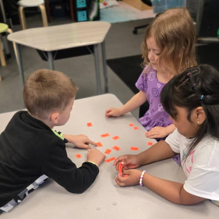 students doing Easter activity