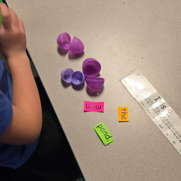 students doing Easter activity