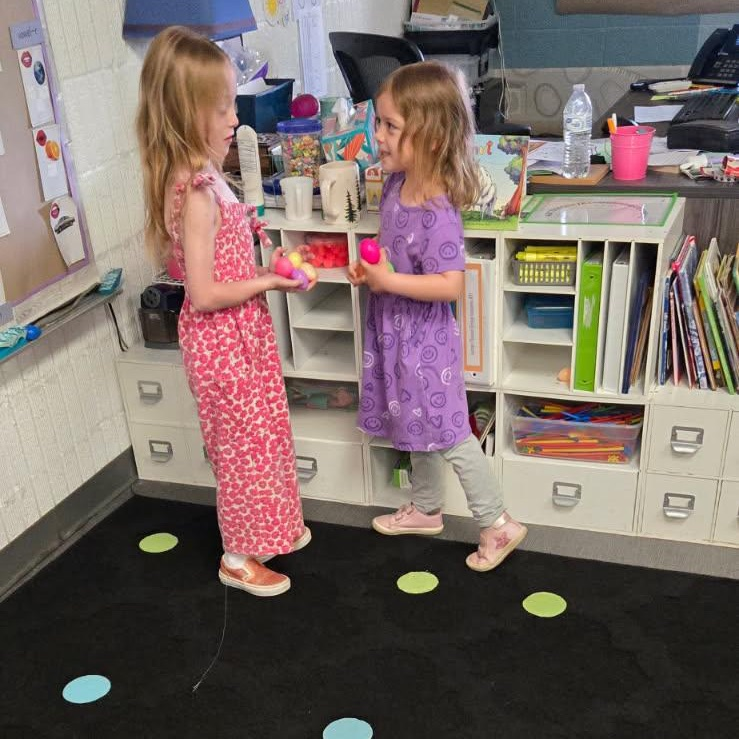 students doing Easter activity