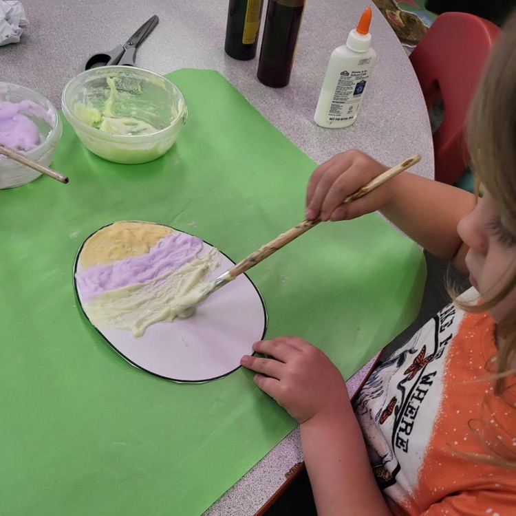 students doing Easter activity