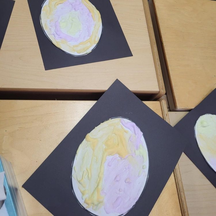 students doing Easter activity