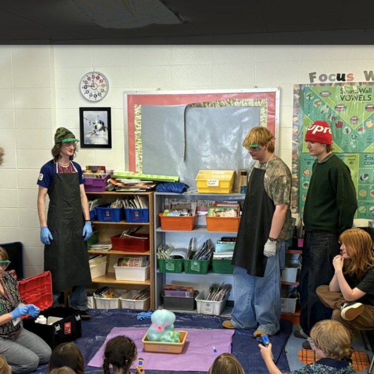 students learning in school