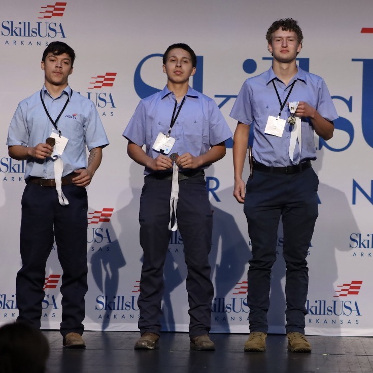 students competing at skills