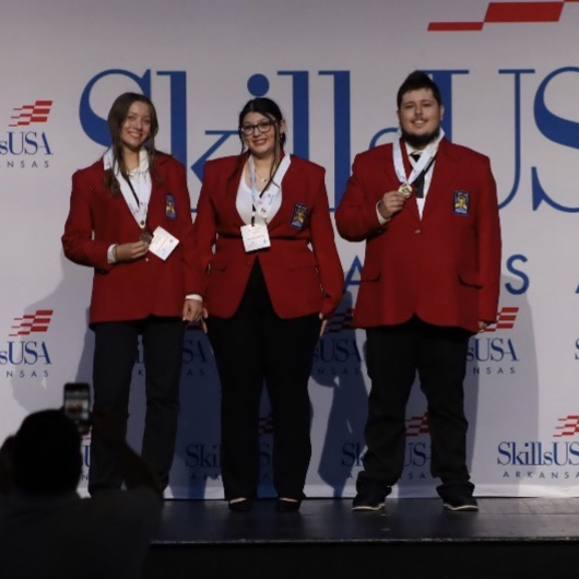 students competing at skills