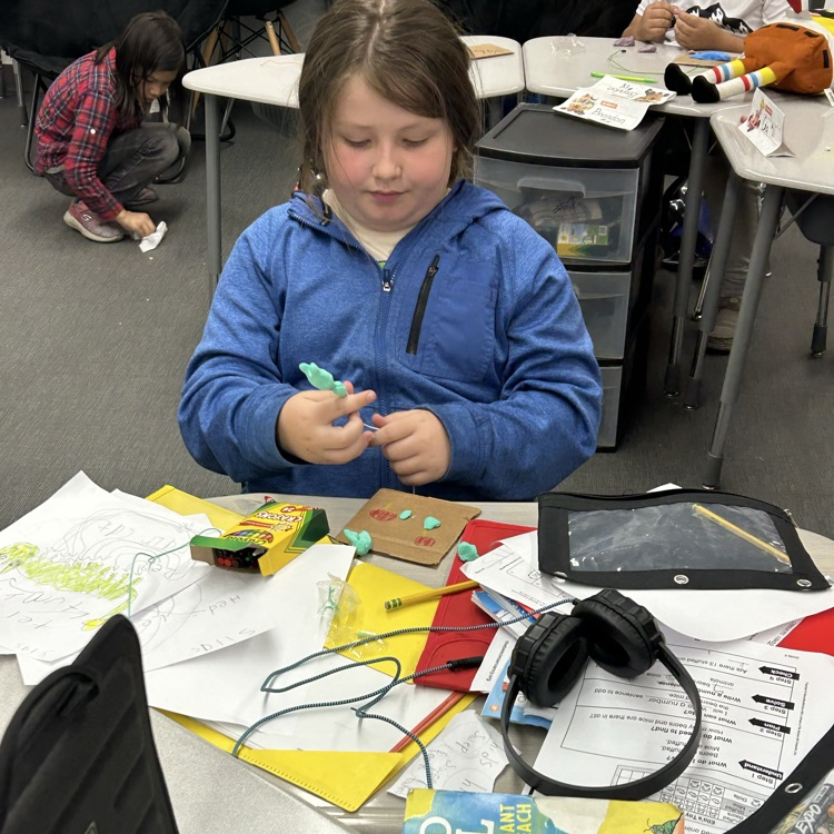 students creating bugs project 