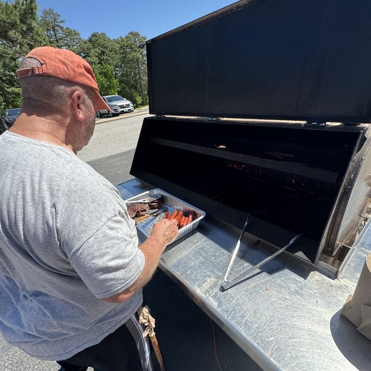 man grilling