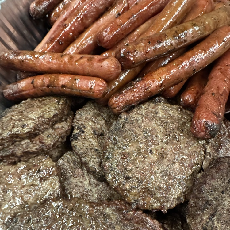 burgers and hot dogs  