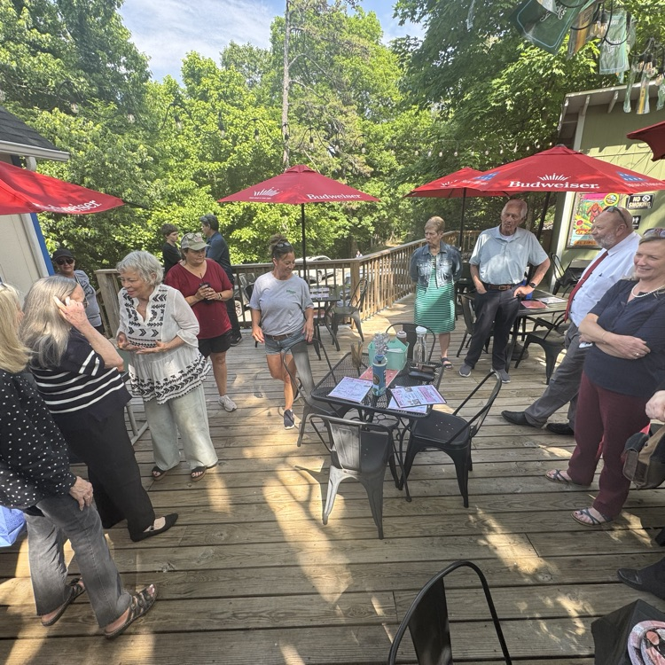 lady and guests at retirement party 