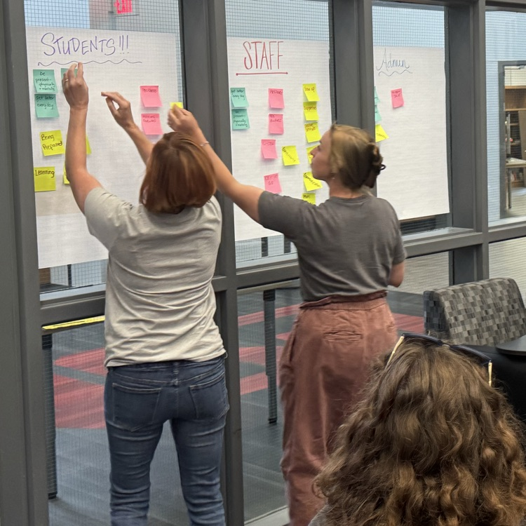 people placing post its