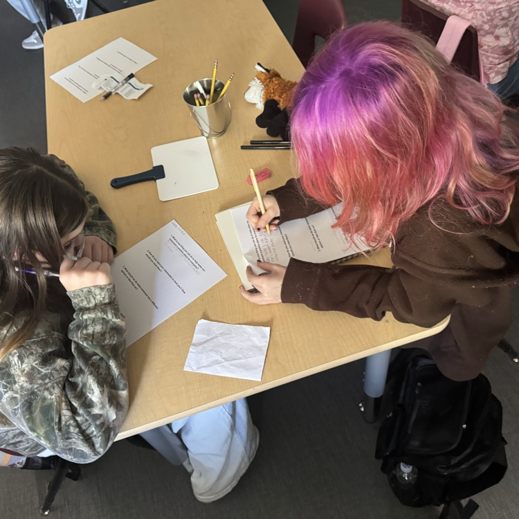 student writing