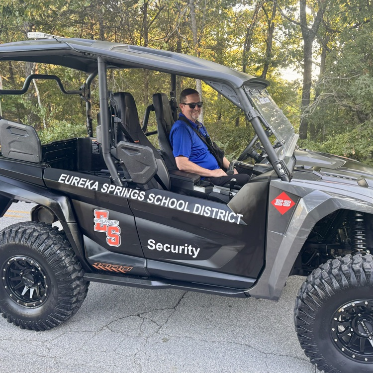 security officer in buggy