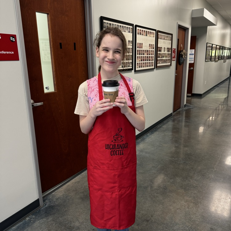 student with coffee