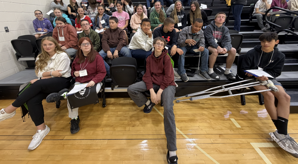 Junior High Students in bleachers