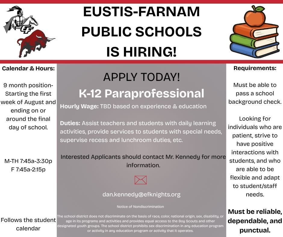 K-12 Paraprofessional position