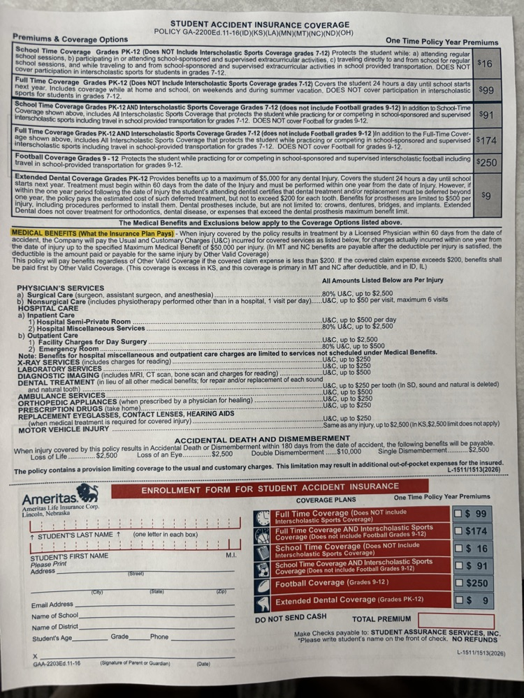 optional insurance, but available 