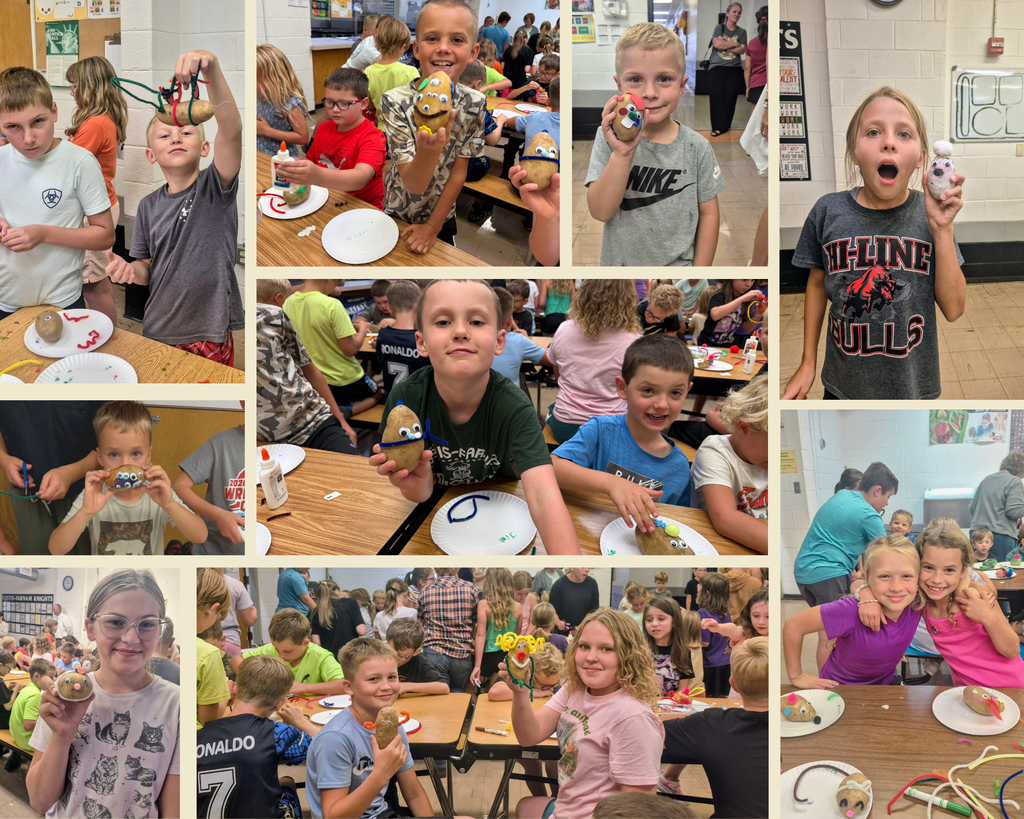 students with their potato creations