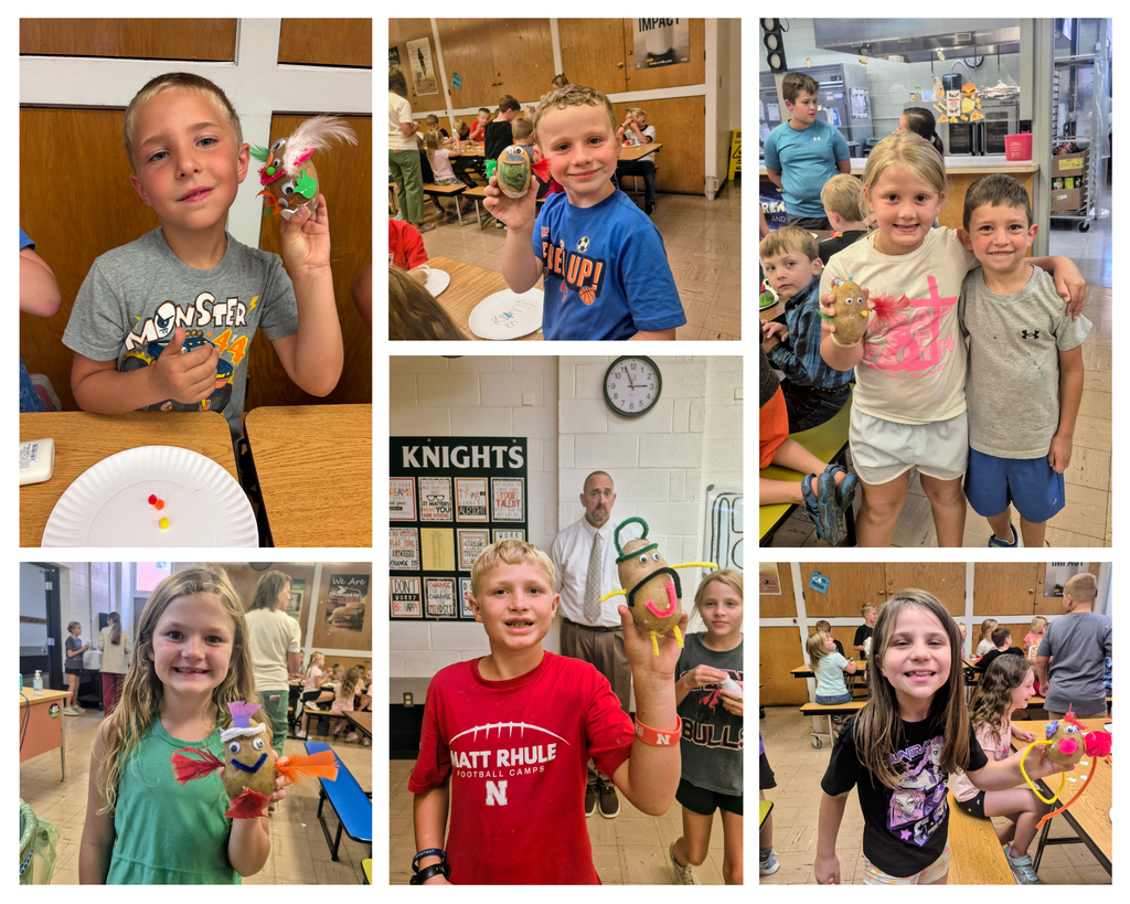 students with their potato creations