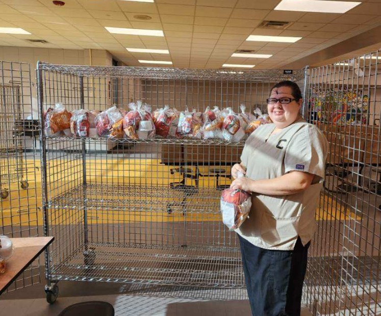Picture of SNP staff prepping meals