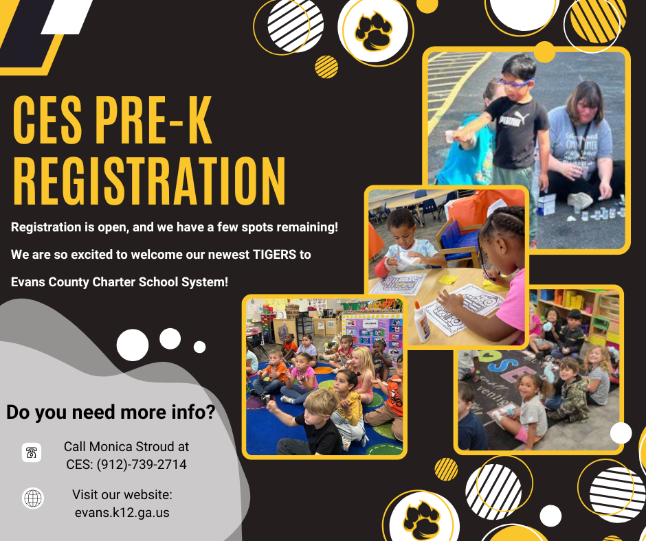 🎉 Pre-K at Claxton Elementary🎒 Is your little one turning 4 by Sept 1, 2025? It’s time to get ready for Pre-K! 📅 Registration can be completed in person or online at https://evansga.infinitecampus.org/campus/apps/olr/application/login/login-email/7  📌 First come, first served – and we still have a few spots left, so don’t wait!  📧 Questions? Email Monica Stroud at monicastroud@evanscountyschools.org or call Claxton Elementary School at 912-739-2714 #ClaxtonElementary #PreKRegistration #EarlyLearning #RegisterNow #FewSpotsLeft