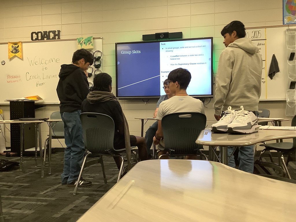 🎭📚 Claxton High School students in Coach Lanier's Government classes took learning to the stage! Students were tasked with writing and acting out skits to demonstrate their understanding of the Supremacy Clause.  Using real-world topics they showed how conflicts can arise between state and federal laws—and how the Constitution remains the ultimate law of the land.⚖️  This engaging project also sets the stage for their next unit: the process of amending the Constitution.  Way to go, Tigers! 🐯🖤💛 #ClaxtonHigh #TigerPride #GovernmentClass #LearningInAction #SupremacyClause