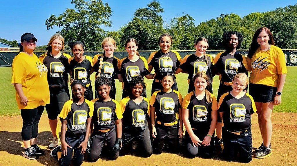 CMS Softball Team and coaches at softball game