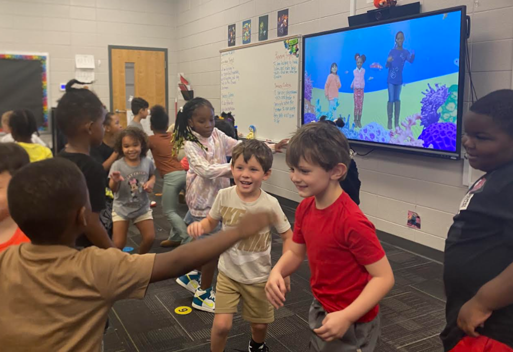 students in drama class