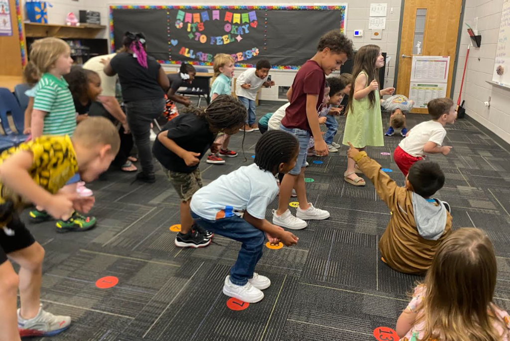 students in drama class