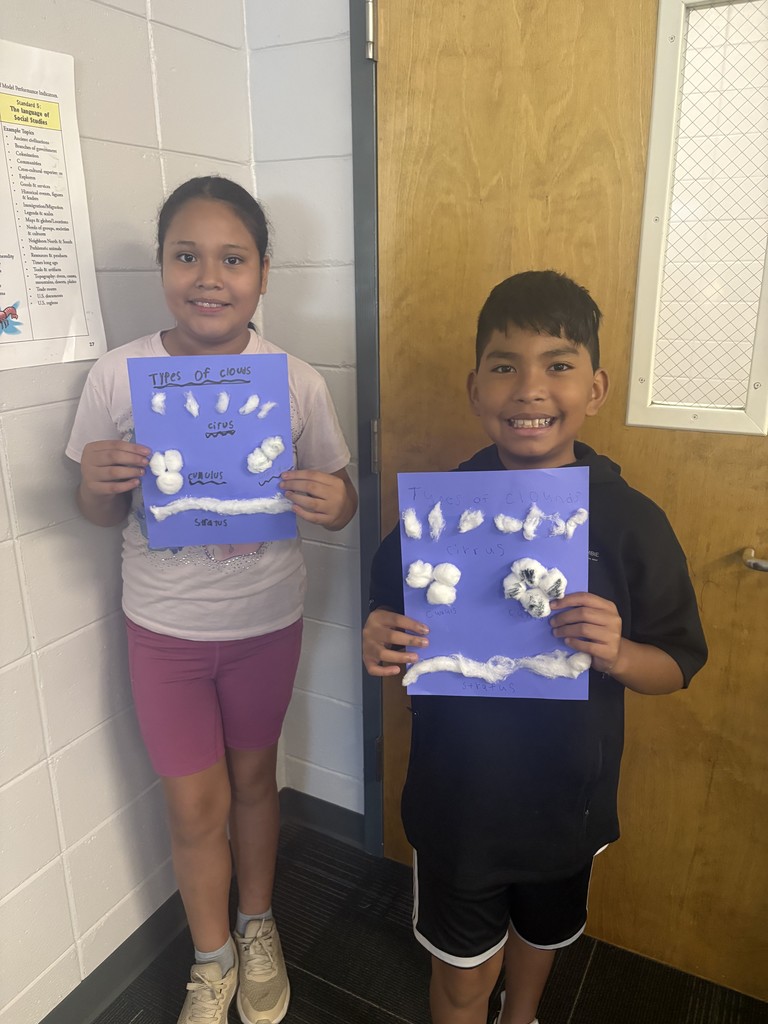 4th graders learning about clouds