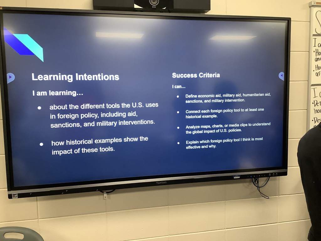 Image showing 📚✨ Coach Lanier’s Government classes have been diving deep into the Executive Branch and the roles of the President! 🇺🇸 As part of their unit on foreign policy, students became leaders of fictional countries 🌍—representing economic aid, military aid, humanitarian aid, and technology. Each country first reflected on its own strengths 💪 and weaknesses 🤔, then worked with others to find ways to cooperate. The ultimate challenge? 🤝 To create a treaty that benefits all four nations—ensuring balance, fairness, and collaboration without one country dominating the rest. To prepare, students explored real-world examples like the Marshall Plan, 9/11 & NATO, and the Lend-Lease Act, connecting history to today’s global relationships. 🌐 We’re so proud of our Tigers for learning how cooperation and diplomacy shape the world! 🐅💛🖤 #ClaxtonTigers #GovernmentClass #ExecutiveBranch #FutureLeaders #ForeignPolicy #Teamwork #LearningByDoing #BlackAndGold