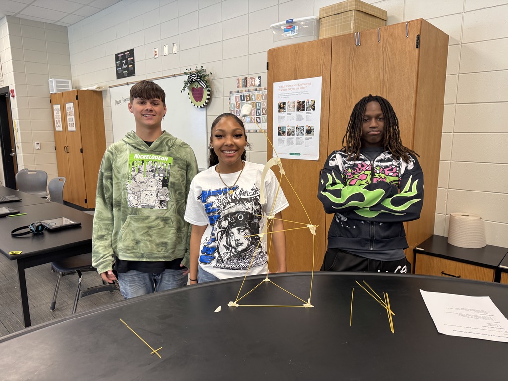 Image showing 🌟 Students in Mrs. Hendrix’s High School Transition class put their employability skills to the test with the Spaghetti & Marshmallow Tower Challenge! 🍝✨ This hands-on activity focused on teamwork, problem-solving, and communication—key skills that prepare our students for success beyond the classroom. 💡🙌 #TigerPride #EmployabilitySkills #Teamwork #TheDen