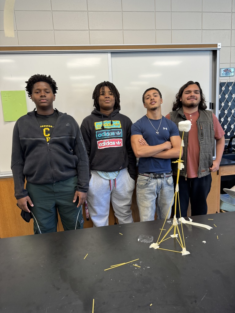 Image showing 🌟 Students in Mrs. Hendrix’s High School Transition class put their employability skills to the test with the Spaghetti & Marshmallow Tower Challenge! 🍝✨ This hands-on activity focused on teamwork, problem-solving, and communication—key skills that prepare our students for success beyond the classroom. 💡🙌 #TigerPride #EmployabilitySkills #Teamwork #TheDen